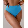 imageEomenie Sexy Bikini Bottom for Women Ruched Swim Bottom Cheeky Swimsuit Mid Waisted Tankini Bottoms OnlyLight Blue