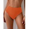 imageEomenie Sexy Bikini Bottom for Women Ruched Swim Bottom Cheeky Swimsuit Mid Waisted Tankini Bottoms OnlyOrange
