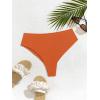 imageEomenie Sexy Bikini Bottom for Women Ruched Swim Bottom Cheeky Swimsuit Mid Waisted Tankini Bottoms OnlyOrange
