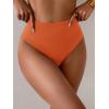 imageEomenie Sexy Bikini Bottom for Women Ruched Swim Bottom Cheeky Swimsuit Mid Waisted Tankini Bottoms OnlyOrange