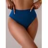 imageEomenie Sexy Bikini Bottom for Women Ruched Swim Bottom Cheeky Swimsuit Mid Waisted Tankini Bottoms OnlyPeacock Blue