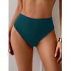 imageEomenie Sexy Bikini Bottom for Women Ruched Swim Bottom Cheeky Swimsuit Mid Waisted Tankini Bottoms OnlyPeacock Green