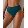 imageEomenie Sexy Bikini Bottom for Women Ruched Swim Bottom Cheeky Swimsuit Mid Waisted Tankini Bottoms OnlyPeacock Green