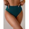 imageEomenie Sexy Bikini Bottom for Women Ruched Swim Bottom Cheeky Swimsuit Mid Waisted Tankini Bottoms OnlyPeacock Green