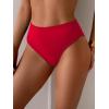 imageEomenie Sexy Bikini Bottom for Women Ruched Swim Bottom Cheeky Swimsuit Mid Waisted Tankini Bottoms OnlyRed