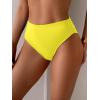 imageEomenie Sexy Bikini Bottom for Women Ruched Swim Bottom Cheeky Swimsuit Mid Waisted Tankini Bottoms OnlyYellow