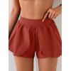 imageEomenie Swim Shorts for Women Tummy Control Boy Shorts High Waisted Bathing Suit Bottom with Builtin PantyBrick Red
