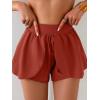 imageEomenie Swim Shorts for Women Tummy Control Boy Shorts High Waisted Bathing Suit Bottom with Builtin PantyBrick Red