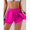 imageEomenie Swim Shorts for Women Tummy Control Boy Shorts High Waisted Bathing Suit Bottom with Builtin PantyHot Pink