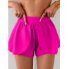 imageEomenie Swim Shorts for Women Tummy Control Boy Shorts High Waisted Bathing Suit Bottom with Builtin PantyHot Pink
