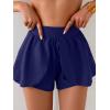 imageEomenie Swim Shorts for Women Tummy Control Boy Shorts High Waisted Bathing Suit Bottom with Builtin PantyNavy Blue