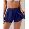 imageEomenie Swim Shorts for Women Tummy Control Boy Shorts High Waisted Bathing Suit Bottom with Builtin PantyNavy Blue