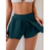 imageEomenie Swim Shorts for Women Tummy Control Boy Shorts High Waisted Bathing Suit Bottom with Builtin PantyPeacock Green