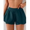 imageEomenie Swim Shorts for Women Tummy Control Boy Shorts High Waisted Bathing Suit Bottom with Builtin PantyPeacock Green