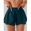 imageEomenie Swim Shorts for Women Tummy Control Boy Shorts High Waisted Bathing Suit Bottom with Builtin PantyPeacock Green