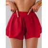 imageEomenie Swim Shorts for Women Tummy Control Boy Shorts High Waisted Bathing Suit Bottom with Builtin PantyRed