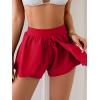 imageEomenie Swim Shorts for Women Tummy Control Boy Shorts High Waisted Bathing Suit Bottom with Builtin PantyRed