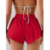 imageEomenie Swim Shorts for Women Tummy Control Boy Shorts High Waisted Bathing Suit Bottom with Builtin PantyRed
