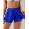 imageEomenie Swim Shorts for Women Tummy Control Boy Shorts High Waisted Bathing Suit Bottom with Builtin PantyRoyal Blue
