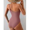 imageEomenie One Piece Swimsuit for Women Tummy Control One Shoulder Bathing Suit Ruched Tie Knot Swim SuitBean Pink