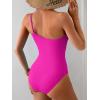 imageEomenie One Piece Swimsuit for Women Tummy Control One Shoulder Bathing Suit Ruched Tie Knot Swim SuitHot Pink