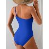 imageEomenie One Piece Swimsuit for Women Tummy Control One Shoulder Bathing Suit Ruched Tie Knot Swim SuitRoyal Blue