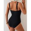 imageEomenie One Piece Swimsuit for Women Tummy Control Ruched Slimming Bathing Suit Drawstring Leopard SwimwearBlack Pink Leopard
