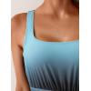 imageEomenie One Piece Swimsuit for Women Tummy Control Ruched Slimming Bathing Suit Drawstring Leopard SwimwearBlue Gradient