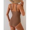 imageEomenie One Piece Swimsuit for Women Tummy Control Ruched Slimming Bathing Suit Drawstring Leopard SwimwearBrown Leopard