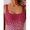 imageEomenie One Piece Swimsuit for Women Tummy Control Ruched Slimming Bathing Suit Drawstring Leopard SwimwearPurple Leopard