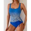 imageEomenie One Piece Swimsuit for Women Tummy Control Ruched Slimming Bathing Suit Drawstring Leopard SwimwearRoyal Blue Leopard