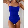 image:imageEomenie One Piece Swimsuit for Women Tummy Control Ruched Bathing Suit Square Neck Swim SuitRoyal Blue