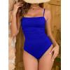 image:imageEomenie One Piece Swimsuit for Women Tummy Control Ruched Bathing Suit Square Neck Swim SuitRoyal Blue